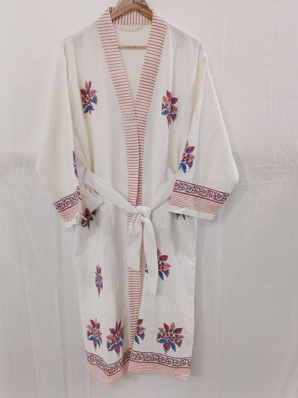 Hand Block Printed Cotton Bathrobe